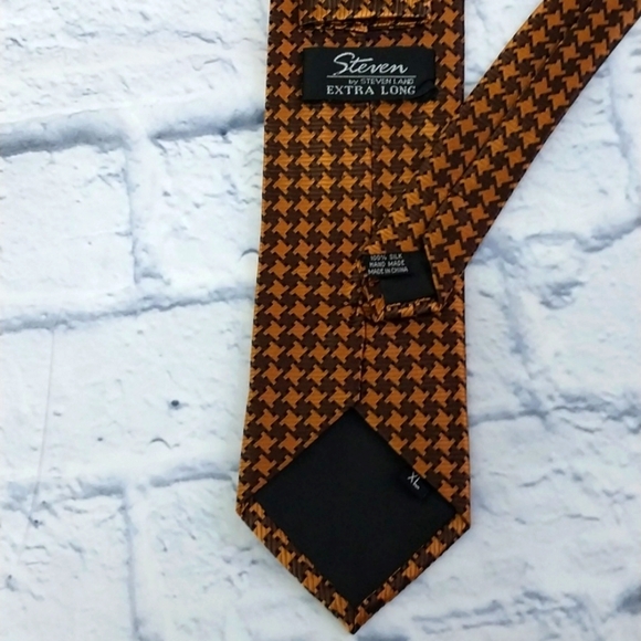 🔵BOGO FREE🔵 Steven Land Extra Long Houndstooth Tie Necktie - Picture 3 of 5